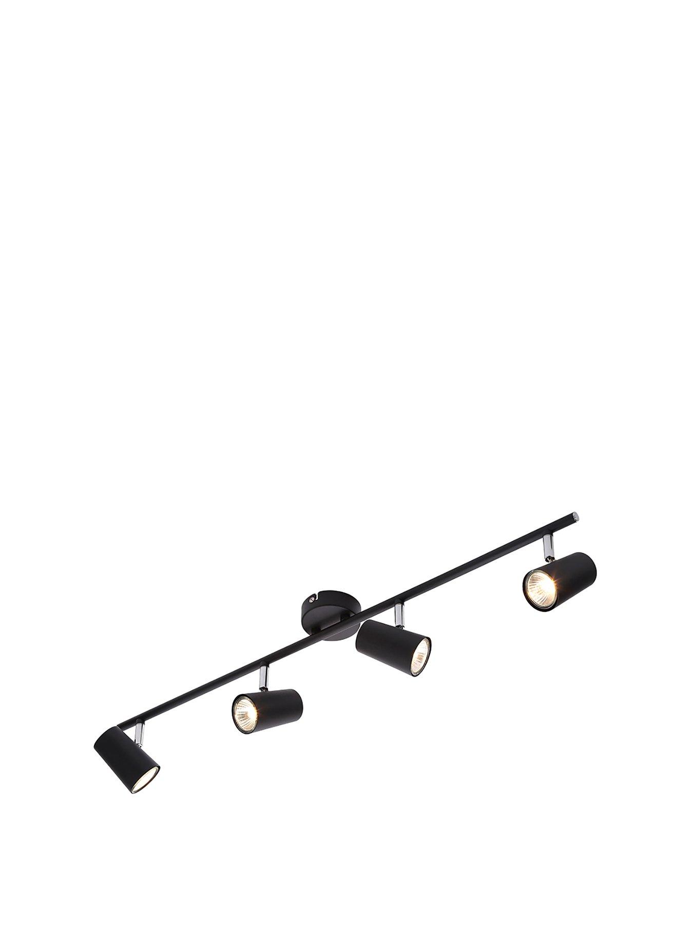 Product photograph of Spa Harlo 4 Light Bar Fitting - Black from very.co.uk