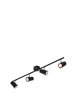 Product photograph of Harlo 4 Light Bar Fitting - Black from very.co.uk