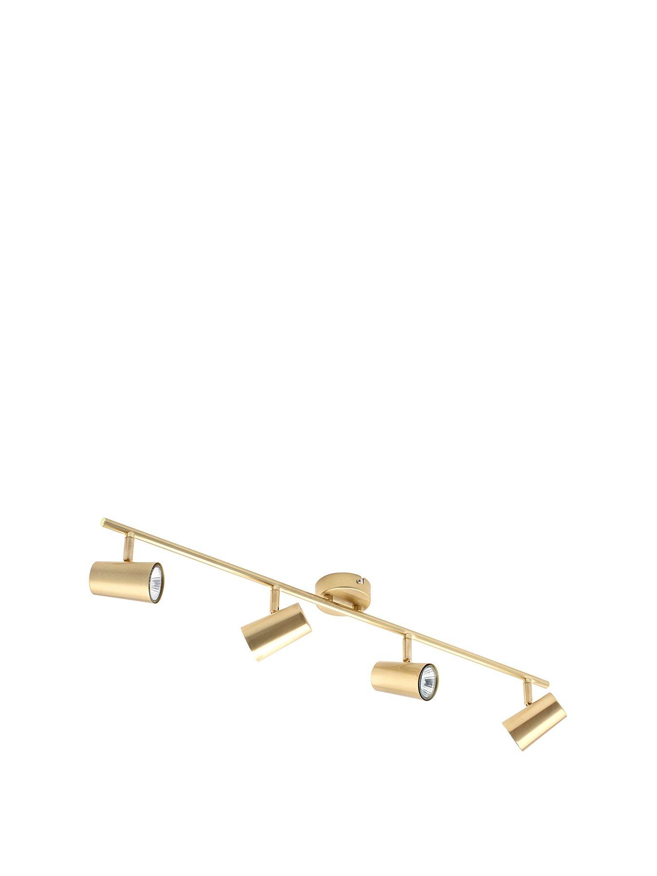Product photograph of Spa Harlo 4 Light Bar Fitting - Satin Brass from very.co.uk