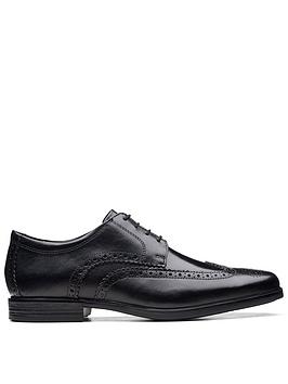 clarks howard wing formal shoes - black leather