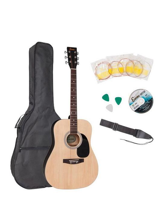 front image of encore-acoustic-guitar-outfit-natural
