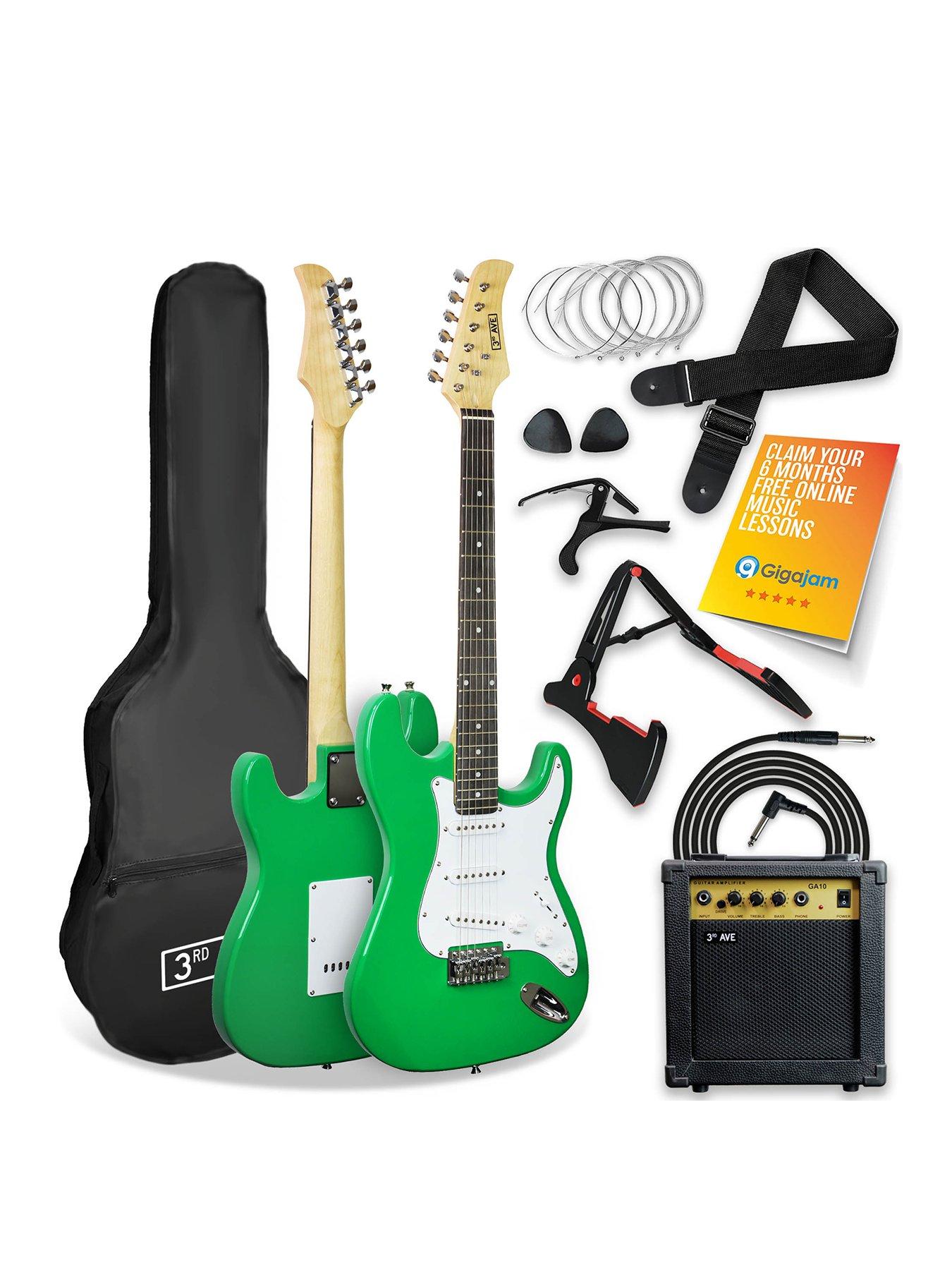 undefined Full Size 4/4 Electric Guitar Ultimate Kit with 10W Amp - 6 Months FREE Lessons -  Green