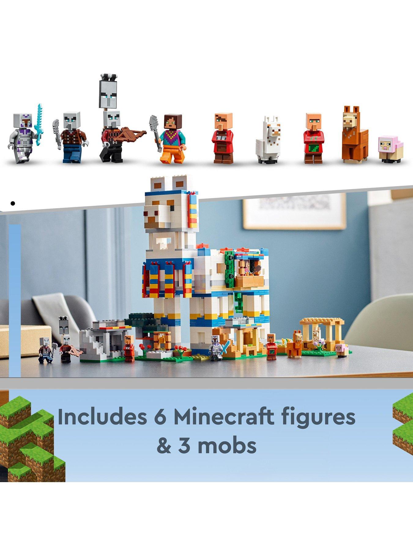 LEGO 21188 Minecraft Le Village Lama, Jouet de Maison, avec Figurines  Animaux, Mobs Minecraft et Épée