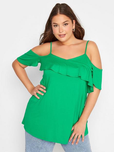 yours-frill-cold-shoulder-top-apple-green