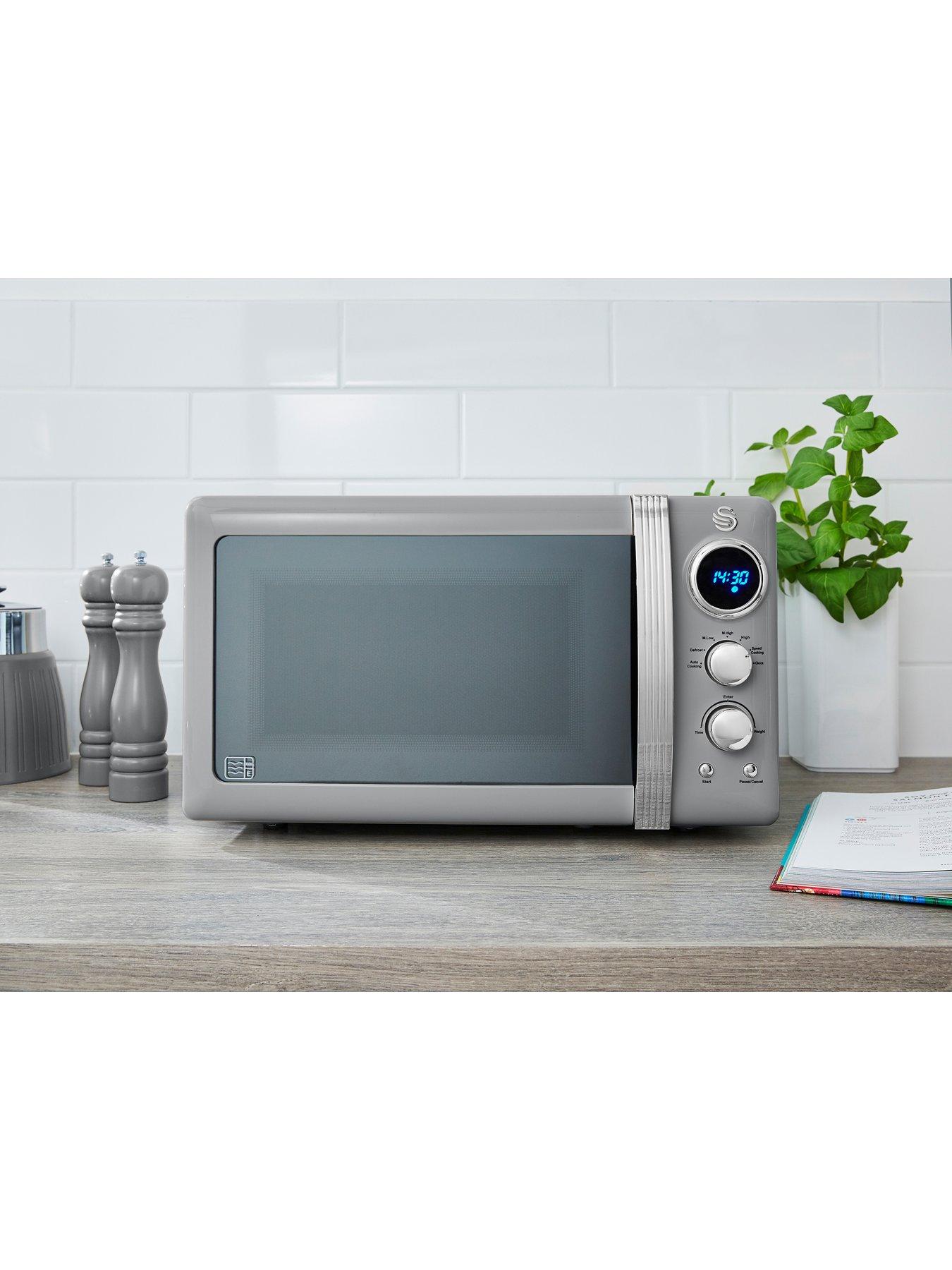 Swan retro microwave deals grey