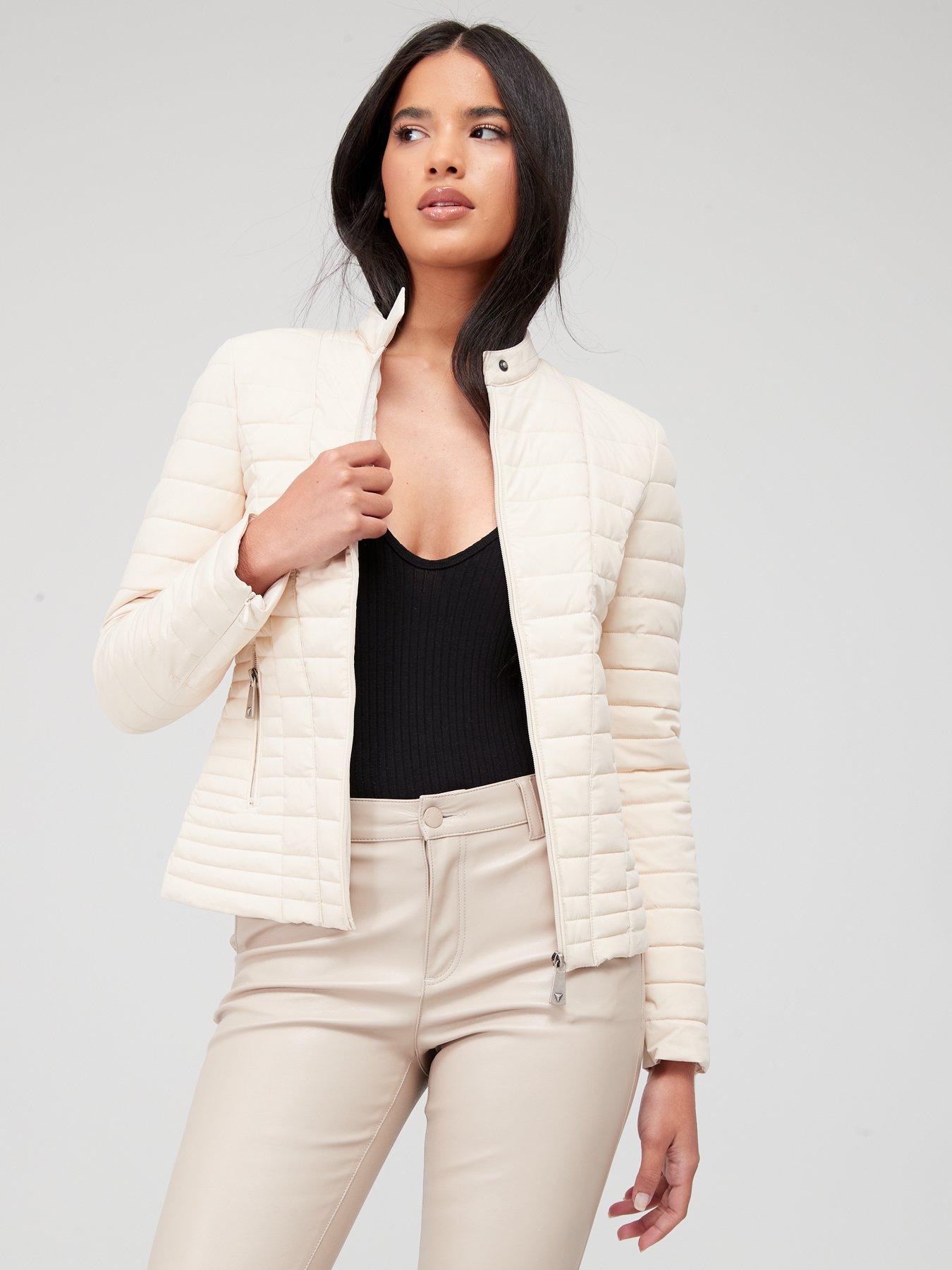 Cream Quilted Designer Inspired Thin V Belt