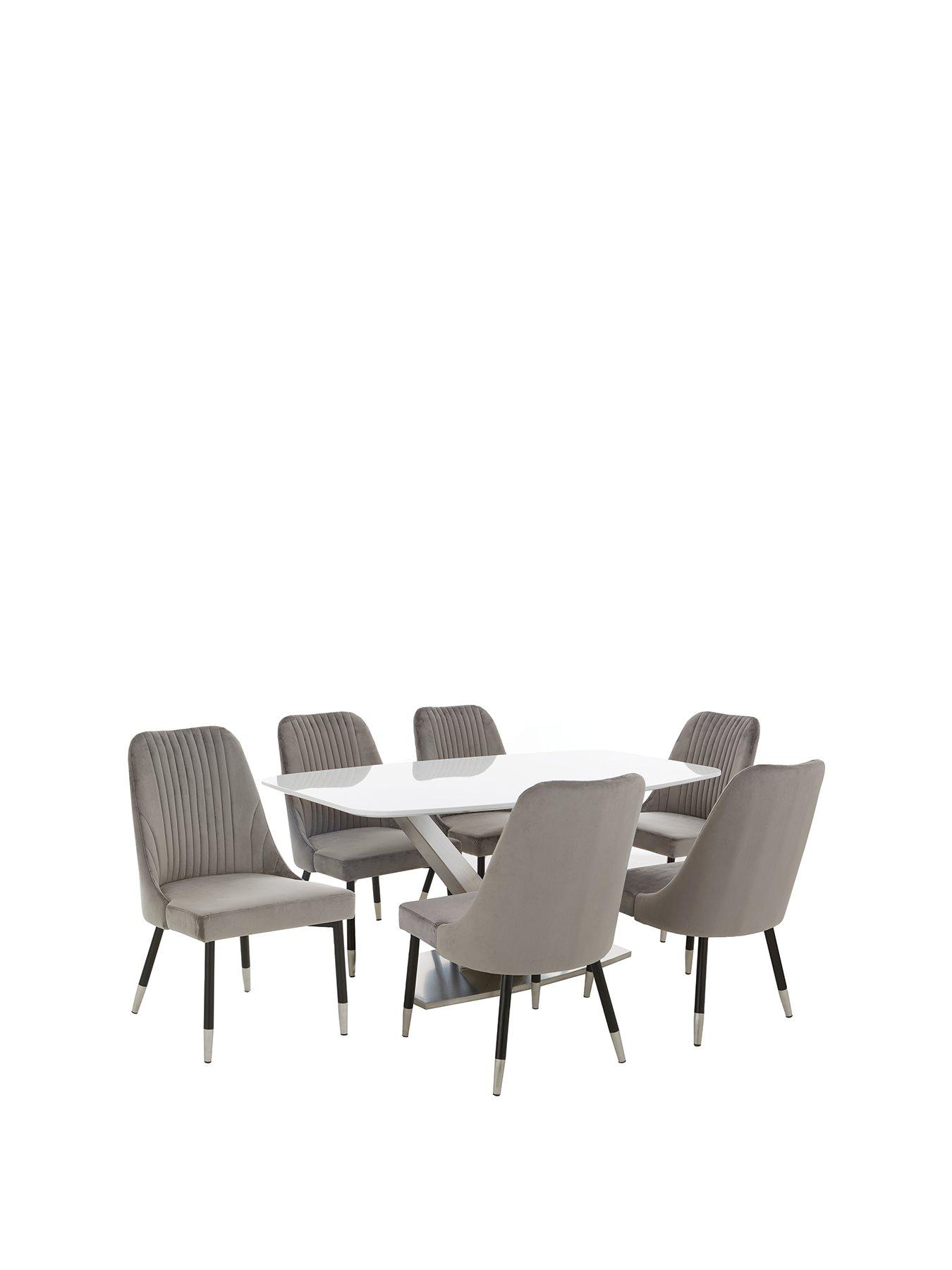Product photograph of Very Home Surreal 160 Cm Dining Table 6 Chairs from very.co.uk