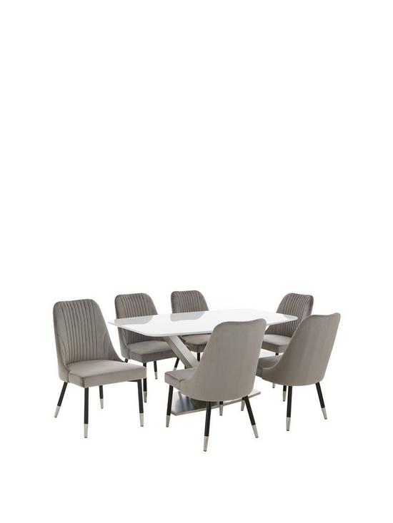 front image of very-home-surreal-160-cm-dining-table-6-chairs