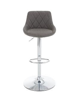 New Texas Stitched Faux Leather Back Bar Stool - Grey