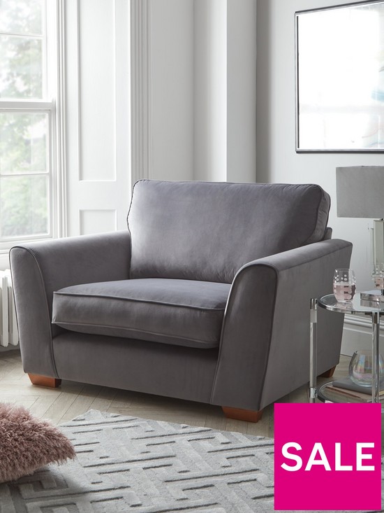 front image of very-home-jackson-velvet-snuggle-chair