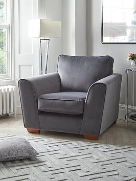 Product photograph of Very Home Jackson Velvet Armchair from very.co.uk