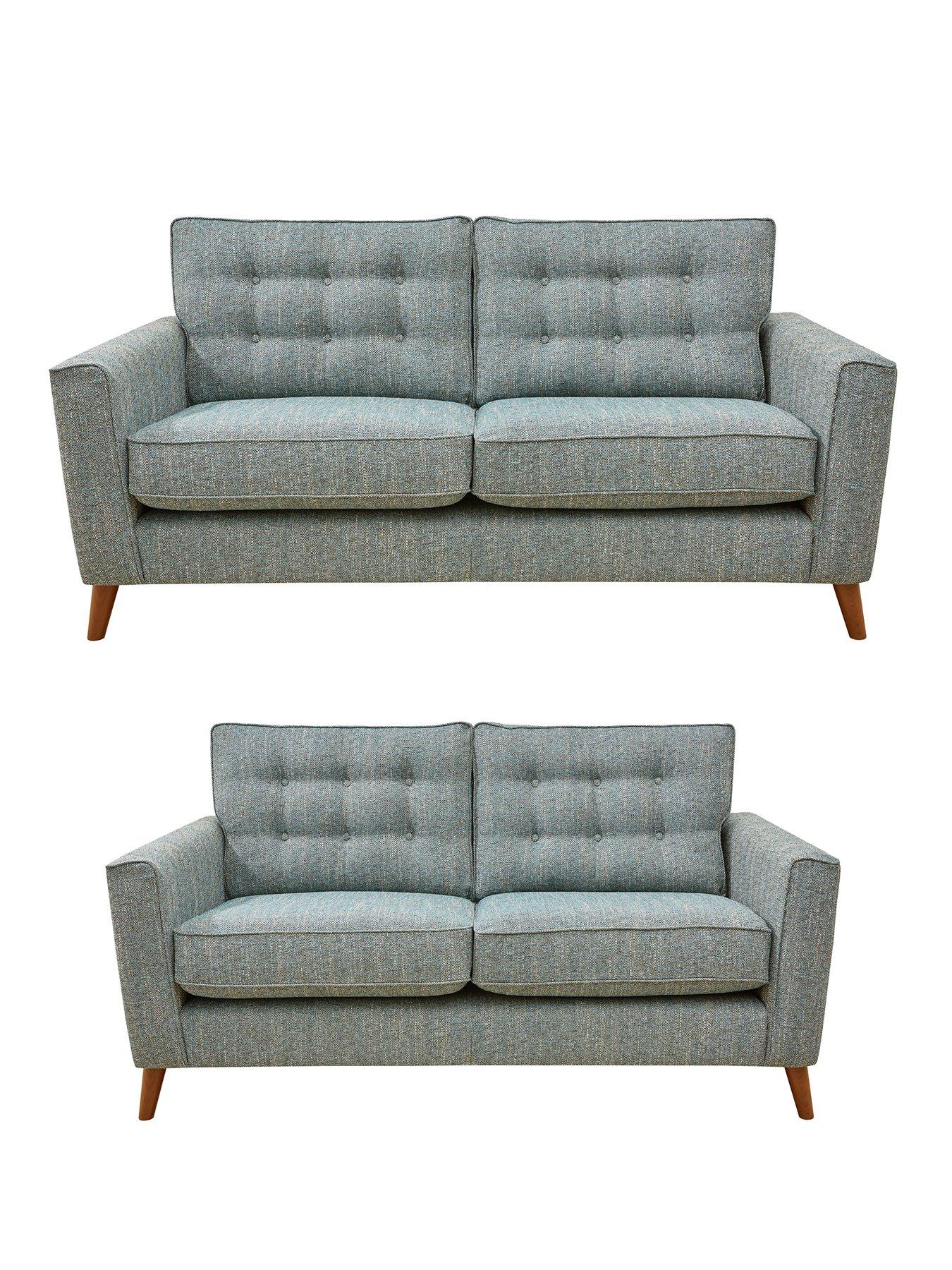 Product photograph of Very Home Magnus 3 Seater 2 Seater Tweed Sofa Set Buy And Save from very.co.uk