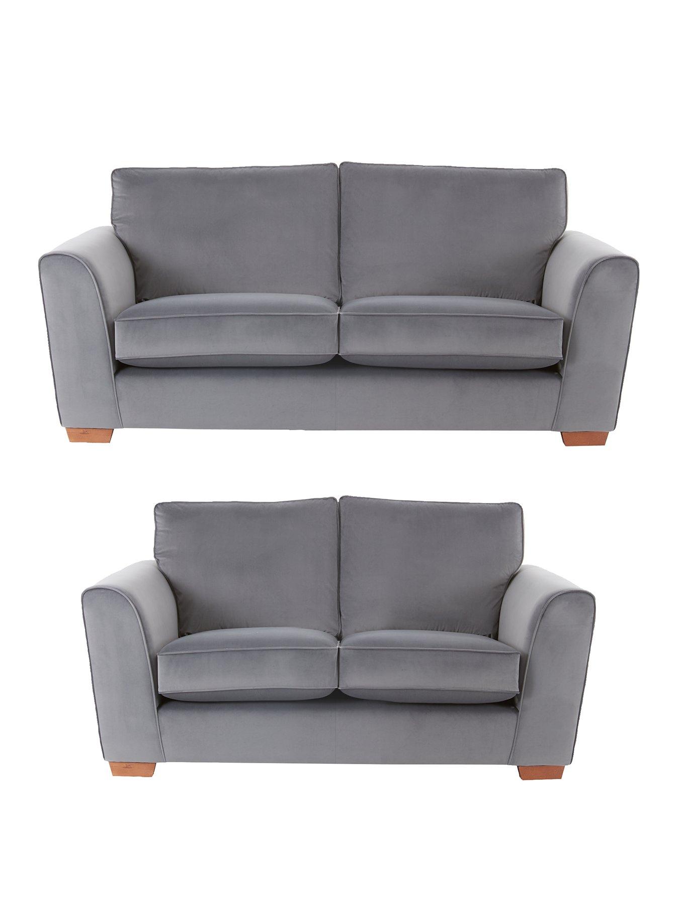 Product photograph of Very Home Jackson 3 Seater 2 Seater Velvet Sofa Set Buy And Save from very.co.uk