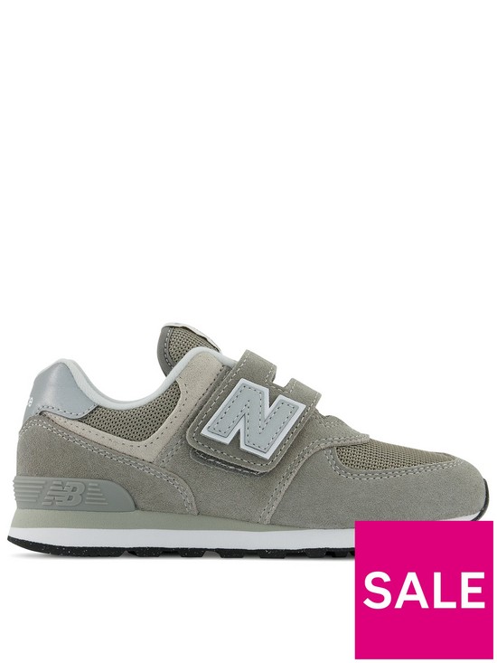 front image of new-balance-574-kids-trainer-grey