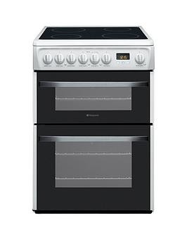Hotpoint Dsc60P.1 60Cm Freestanding Electric Double Cooker - White