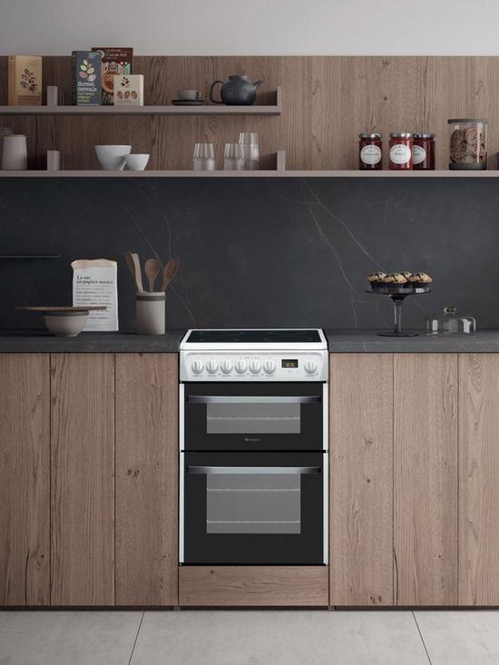 back image of hotpoint-dsc60p1-60cm-freestanding-electric-double-cooker-white
