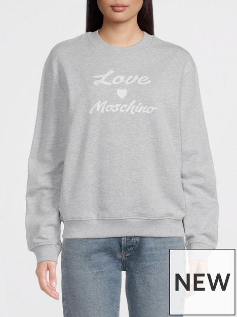 love-moschino-script-logo-classic-fit-sweatshirt-greynbsp