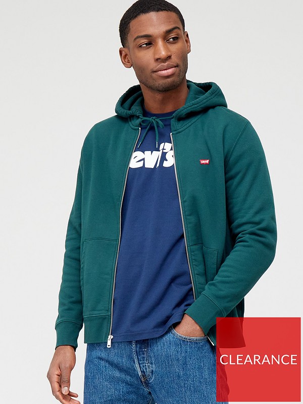 Levi's Small Logo Zip Thru Hoodie - Dark Green 
