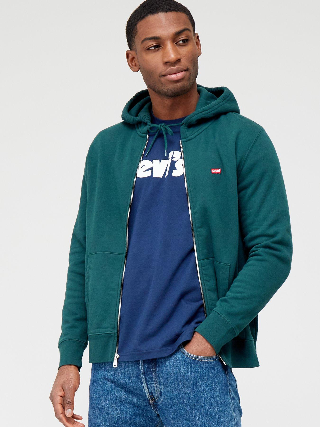 Levi's Small Logo Zip Thru Hoodie - Dark Green 