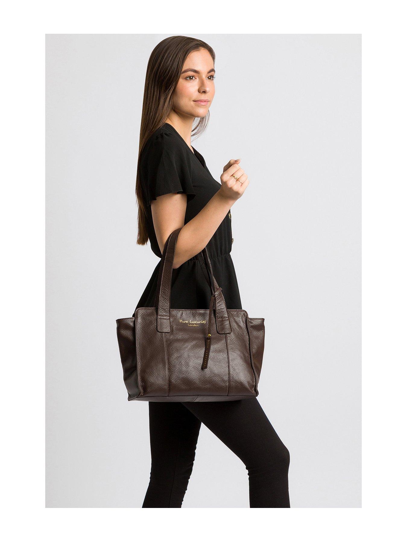 Pure Luxuries London Alexandra Large Metal Zip Handbag Very
