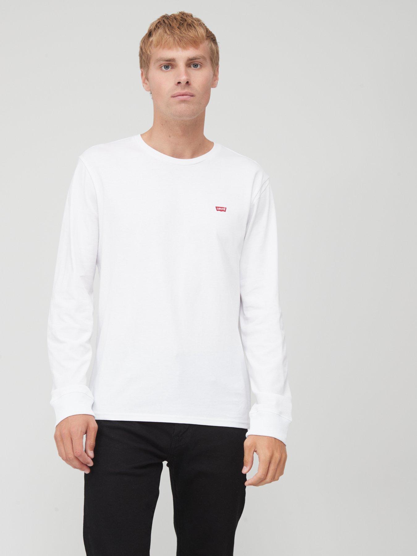 Levi white long deals sleeve t shirt