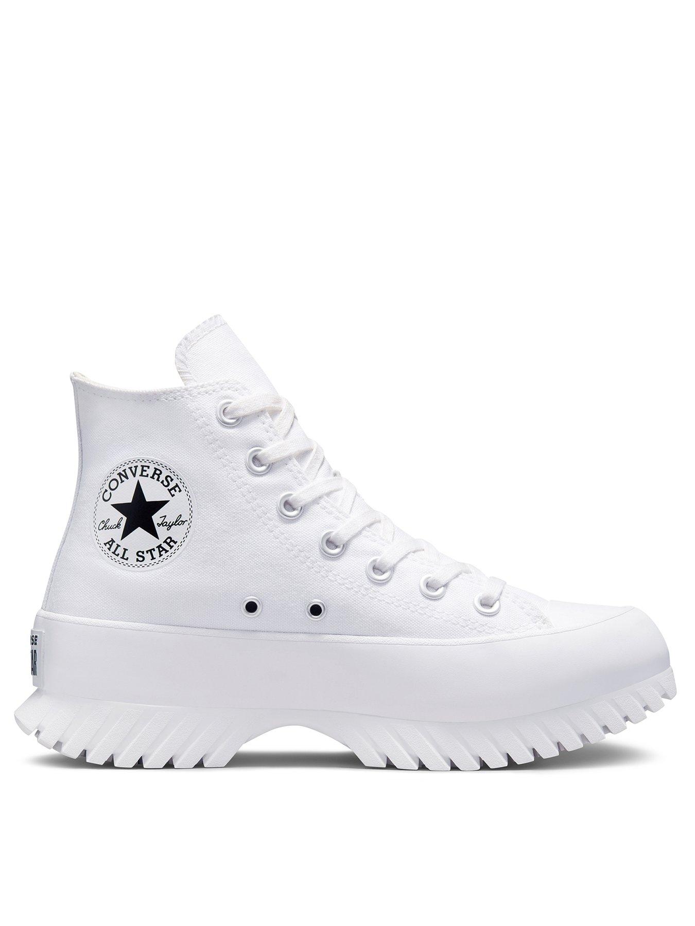 White converse high shop tops with studs