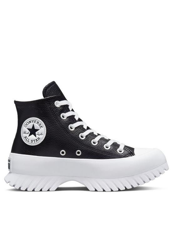front image of converse-chuck-taylor-all-star-lugged-leather-hi-tops-blackwhite