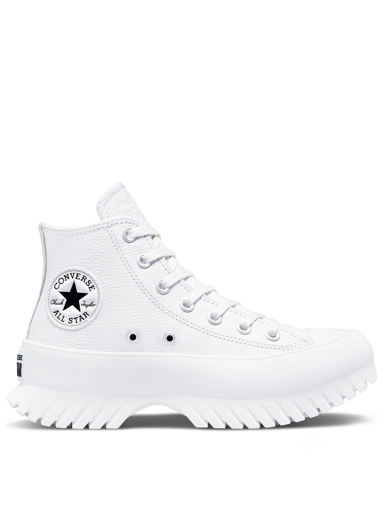 White leather shop converse high tops