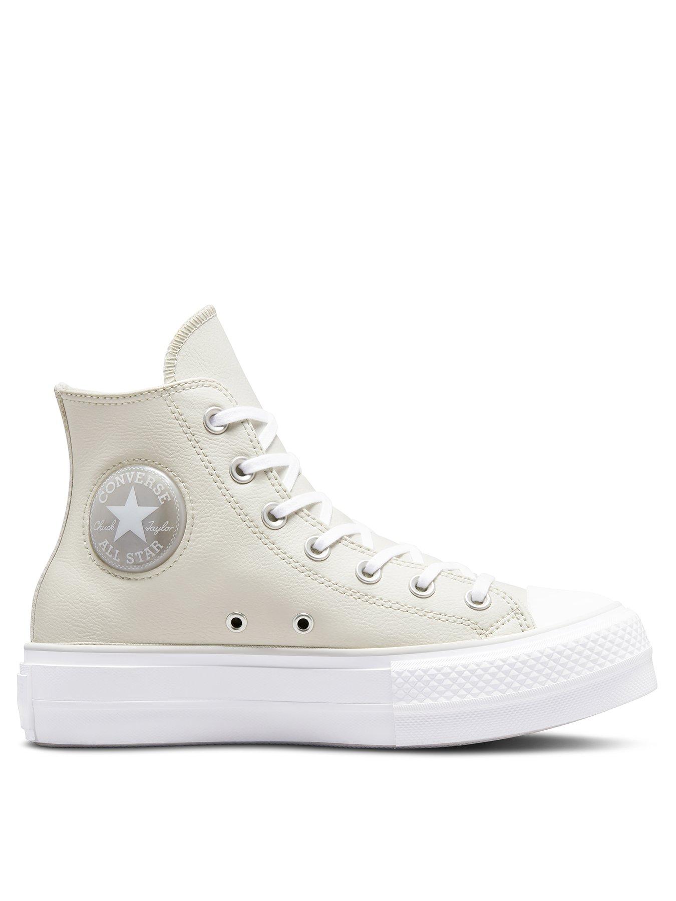 Converse Chuck Taylor All Star Lift Millennium Glam - Natural | Very.co.uk