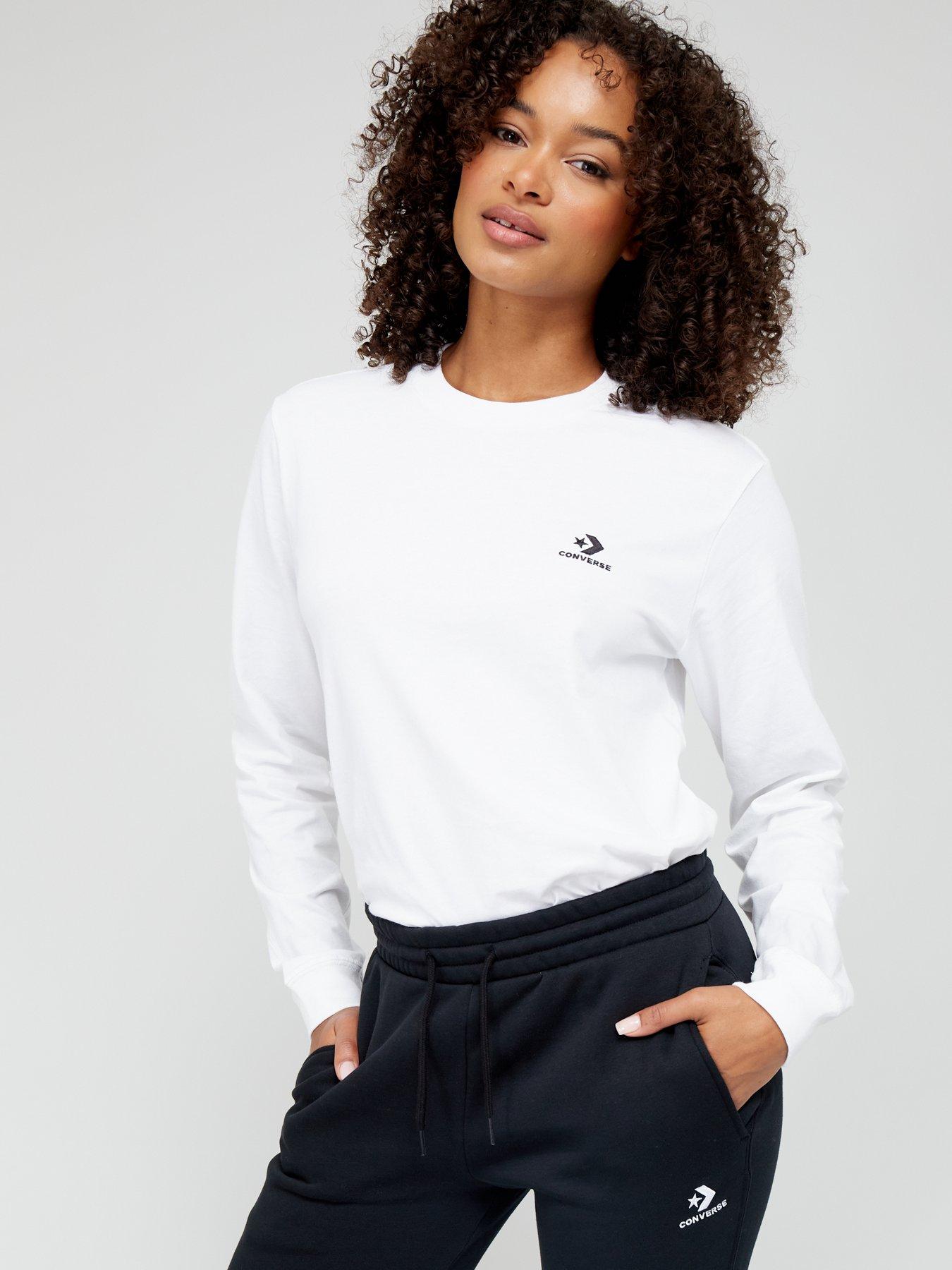 Women's long hot sale sleeve converse top