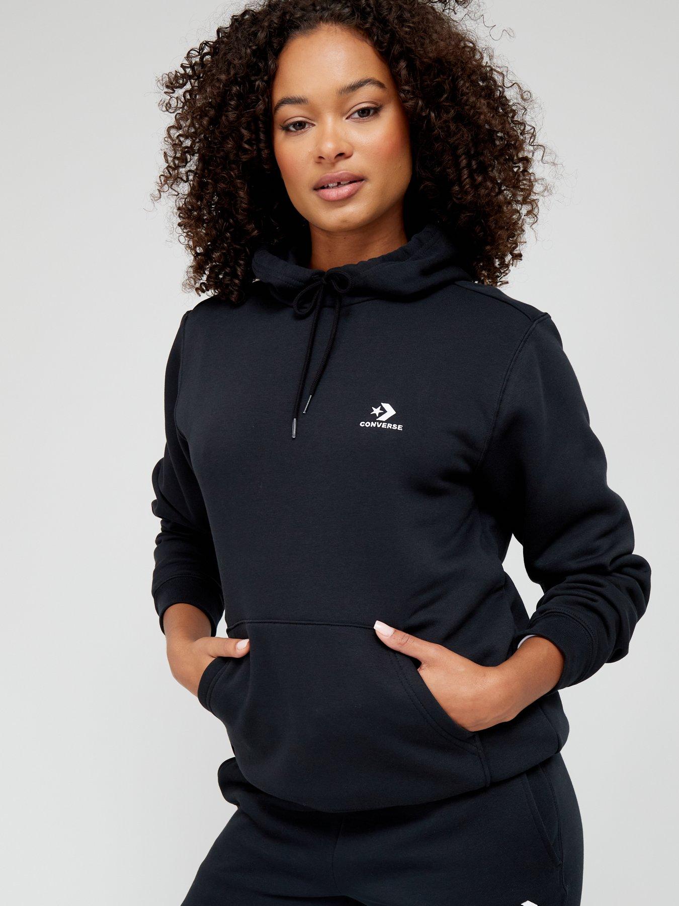 Womens Star Chevron Overhead Hoodie Black