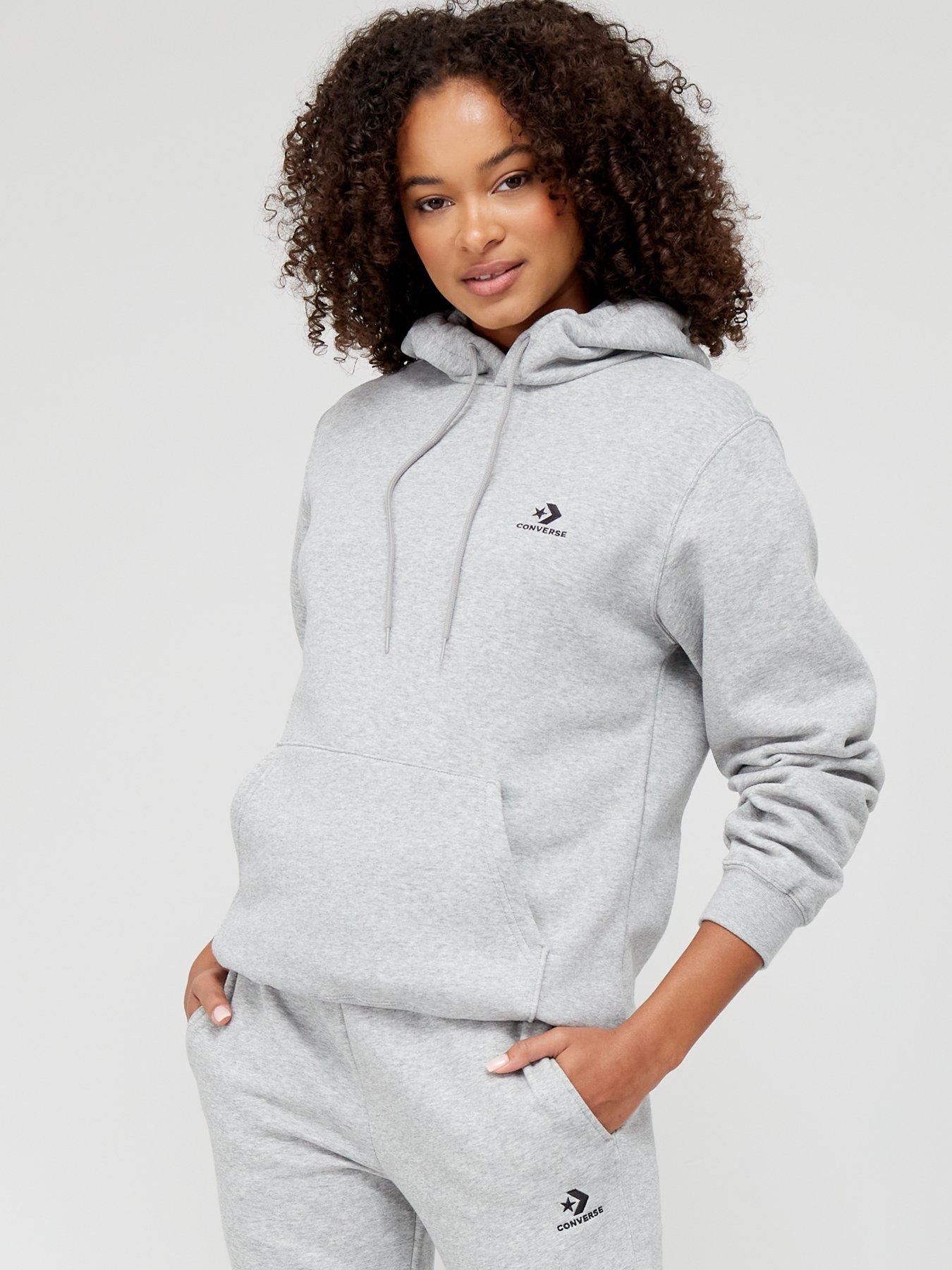 Grey converse hoodie womens 2025