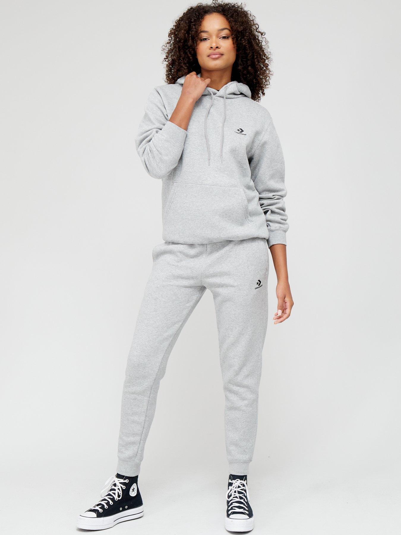 Converse hoodie womens grey discount