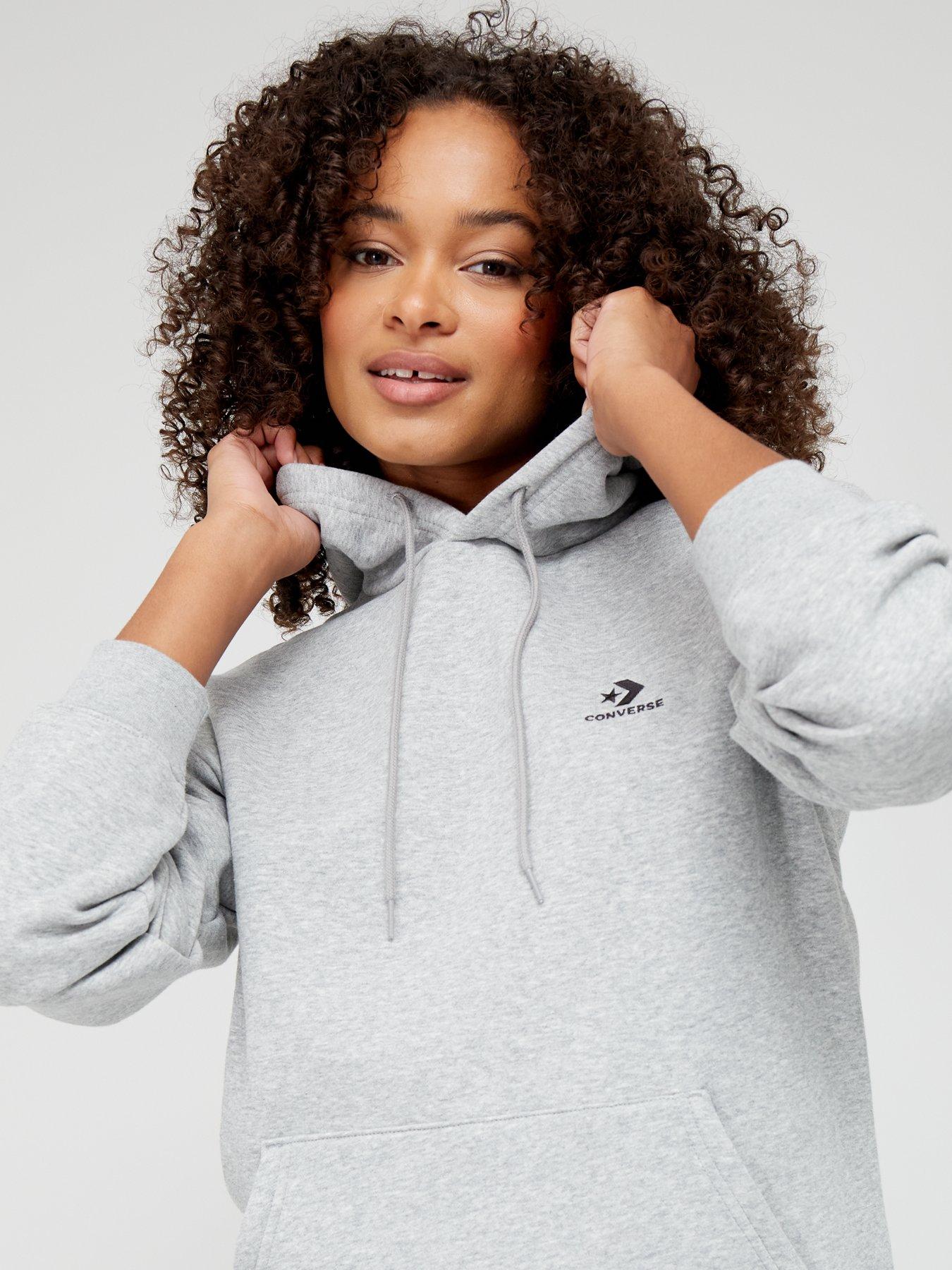 Grey converse hoodie top
