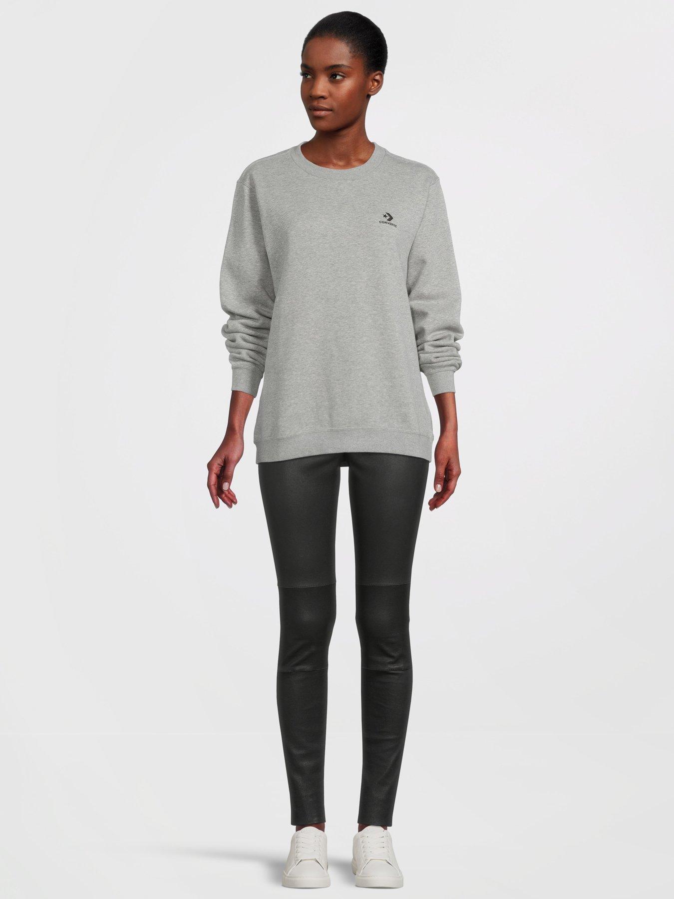 Image 3 of 5 of Converse Left Star Chevron Fleece Sweat Crew - Vintage Grey Heather