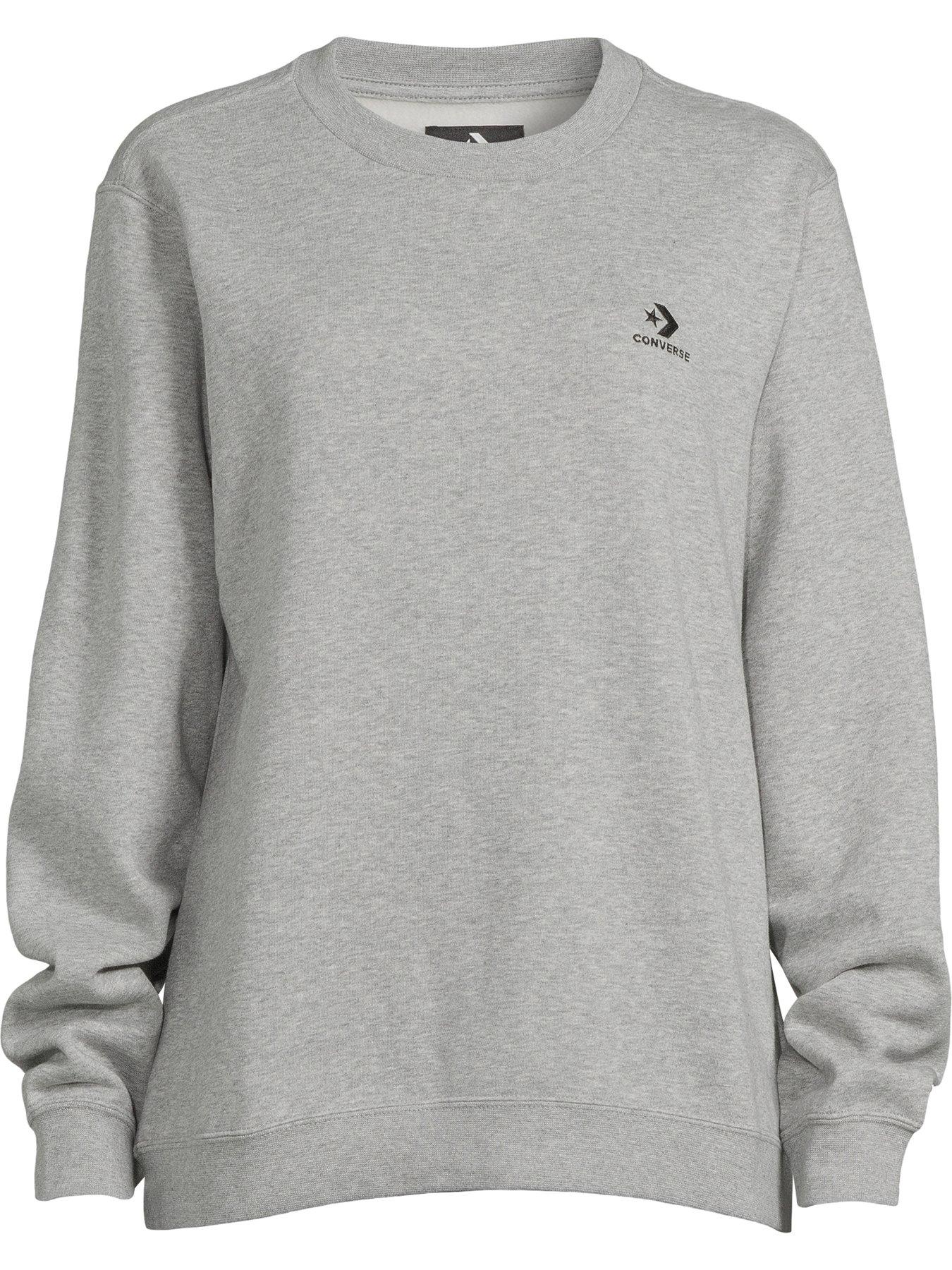 Image 5 of 5 of Converse Left Star Chevron Fleece Sweat Crew - Vintage Grey Heather