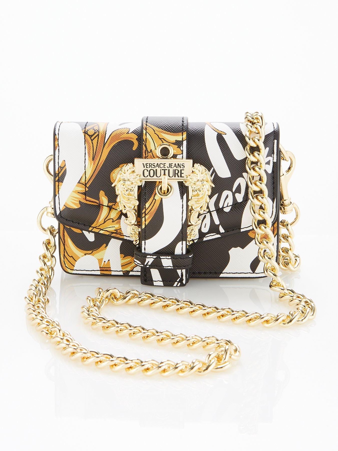 Versace Jeans Couture Baroque Print Crossbody Bag Black/Multi very