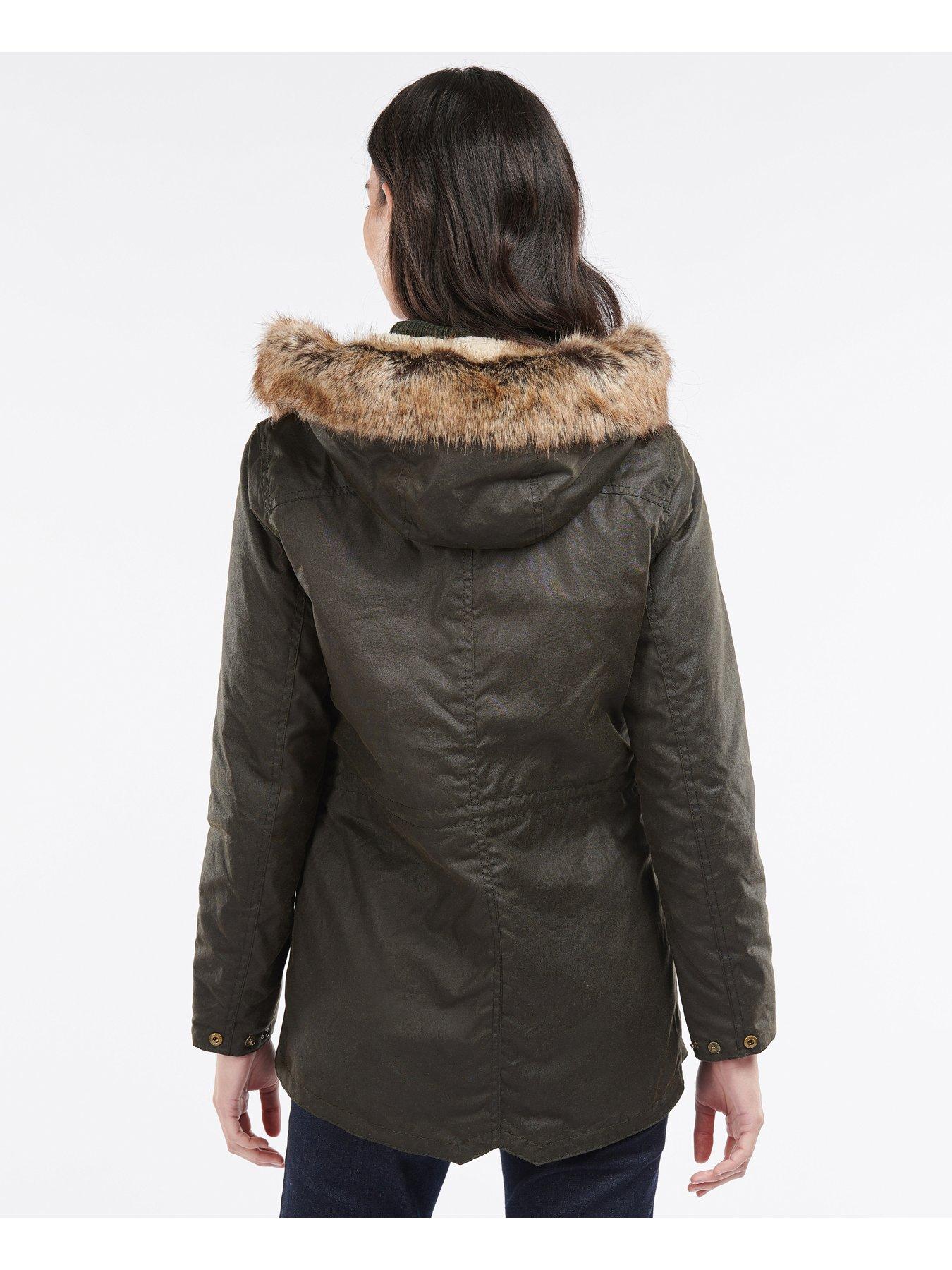 Barbour Kelsall Wax Parka -olive | very.co.uk