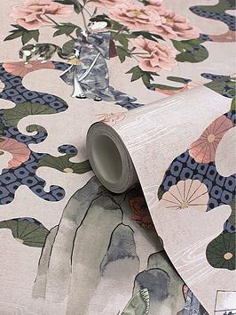 Product photograph of Paoletti Geisha Digitally Printed Traditional Floral Wallpaper from very.co.uk