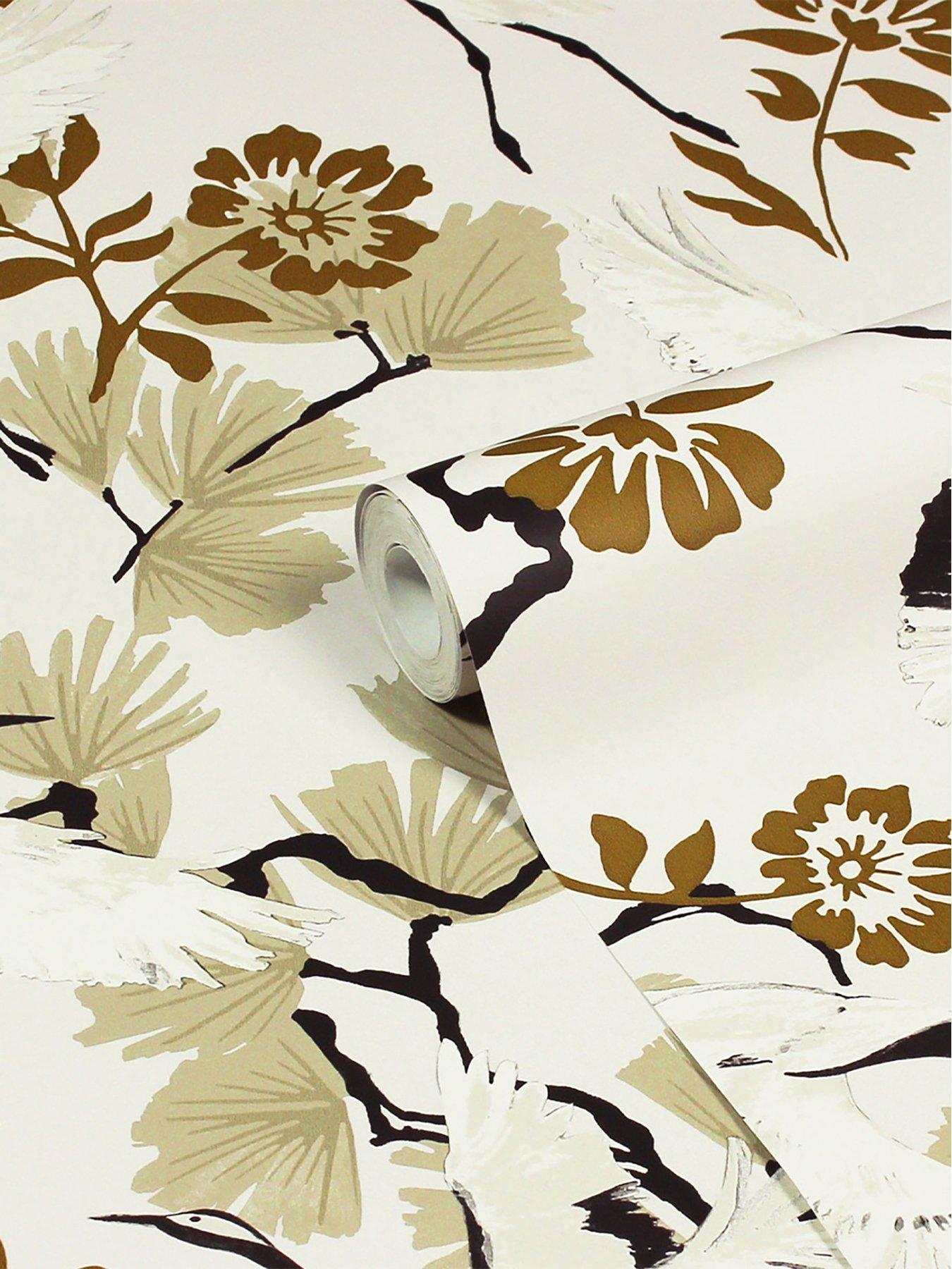 Product photograph of Furn Demoiselle Botanical Printed Wallpaper from very.co.uk