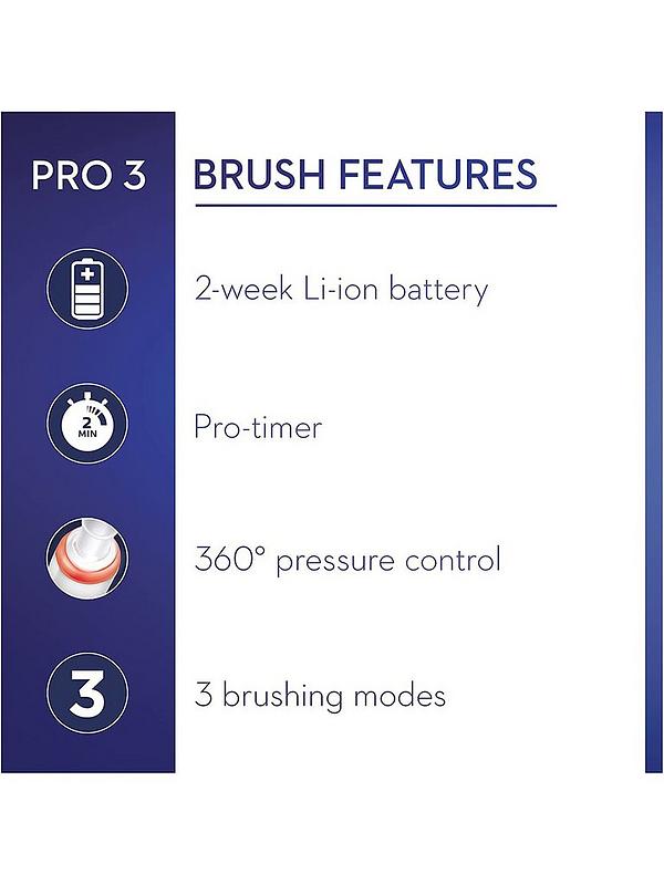 Image 4 of 5 of Oral-B Pro 3 3000 All-Black Cross Action Electric Toothbrush