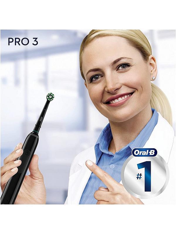 Image 5 of 5 of Oral-B Pro 3 3000 All-Black Cross Action Electric Toothbrush