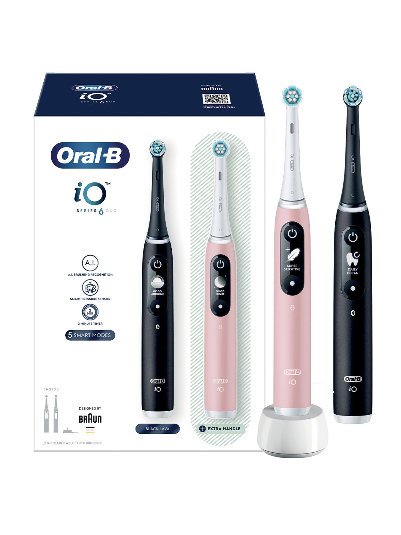 Oral-B iO6 Black Lava  &  Pink Sand Electric Toothbrush Duo Pack
