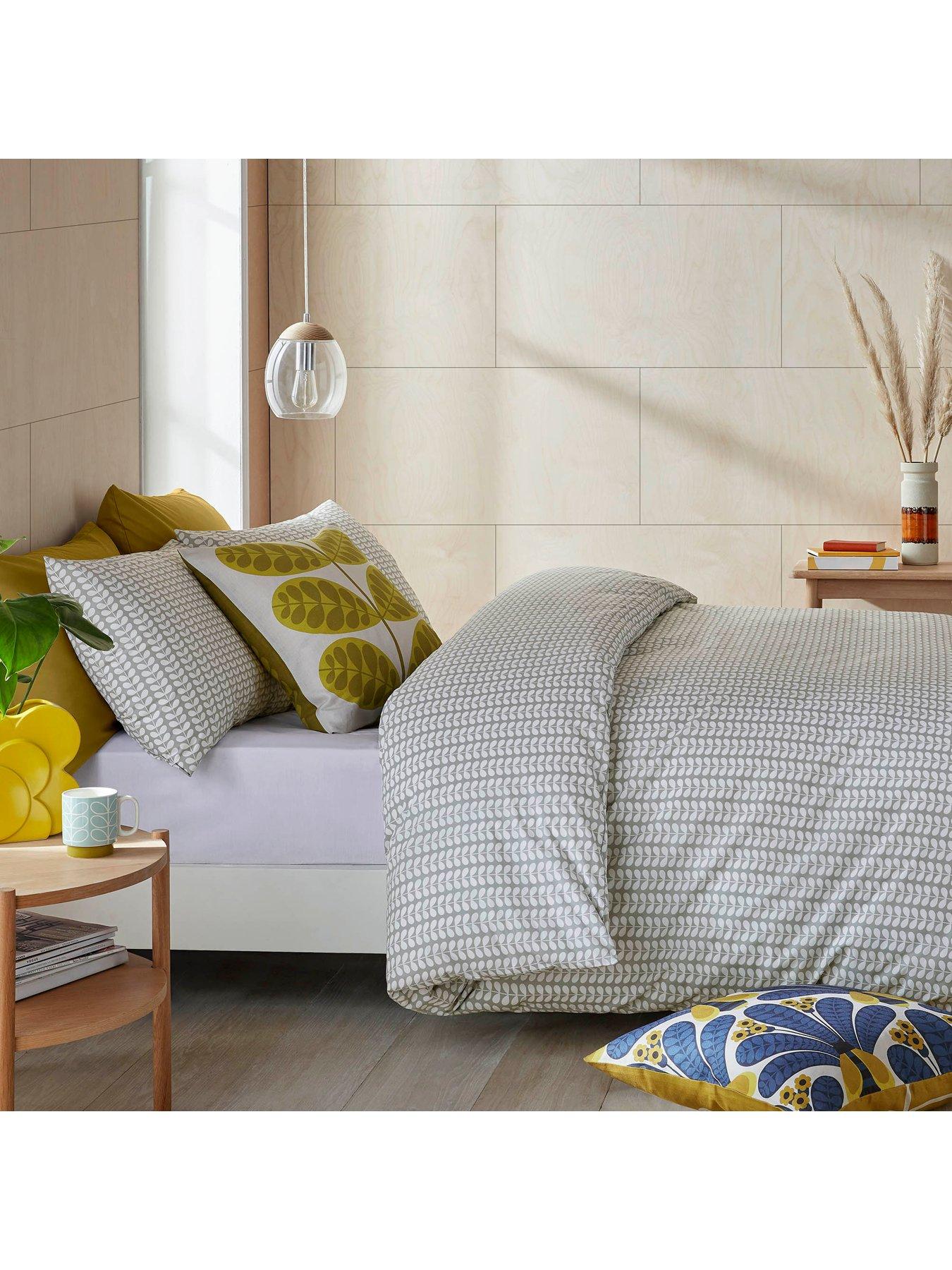 Product photograph of Orla Kiely Tiny Stem Pillowcase Pair Ndash Cool Grey from very.co.uk