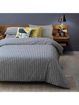 Product photograph of Orla Kiely Tiny Stem Duvet Cover - Whale Blue from very.co.uk