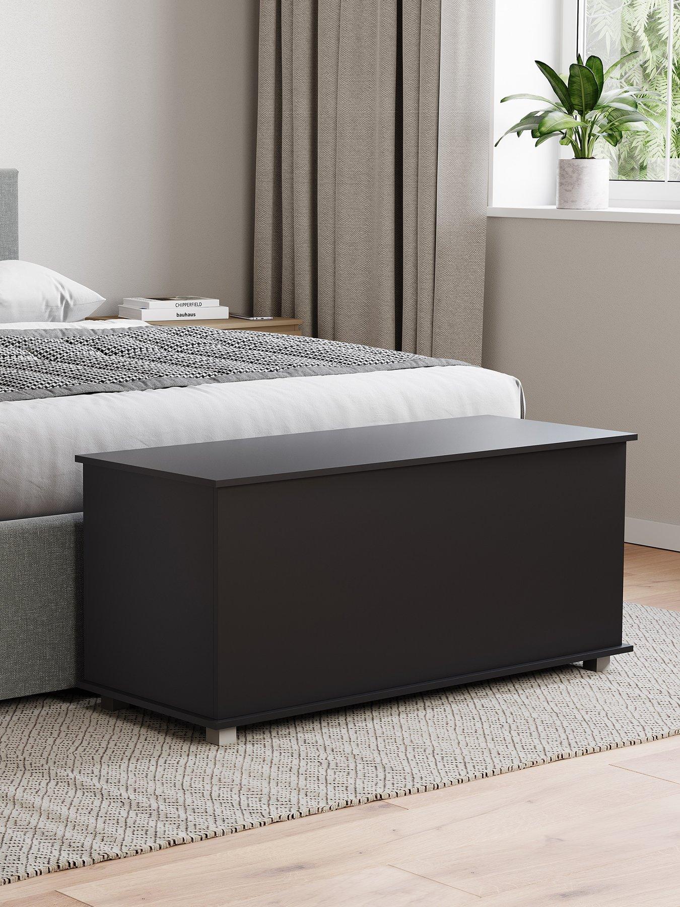 Vida Designs Leon Storage Ottoman - Black