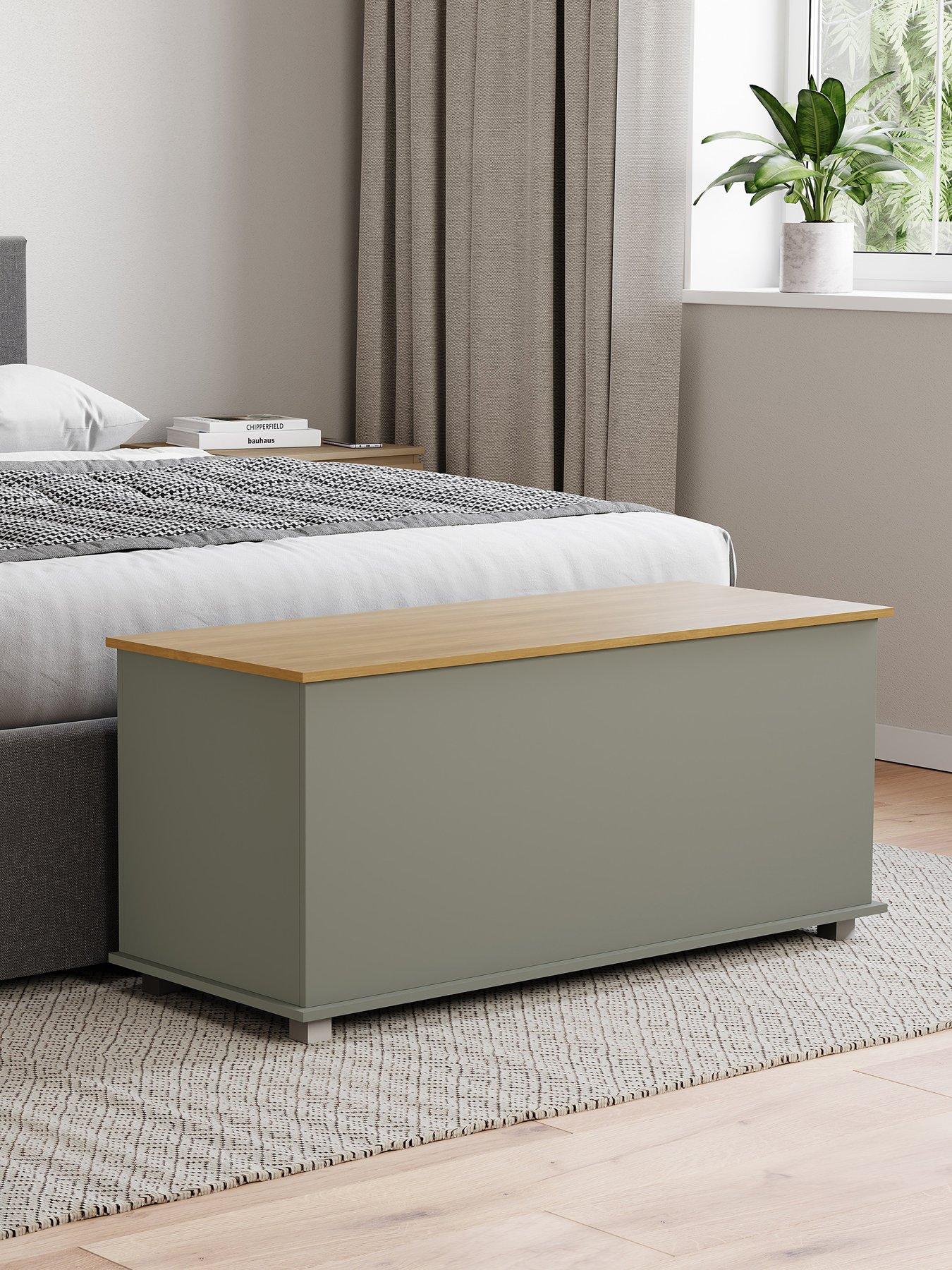 Vida Designs Arlington Storage Ottoman - Grey/Oak