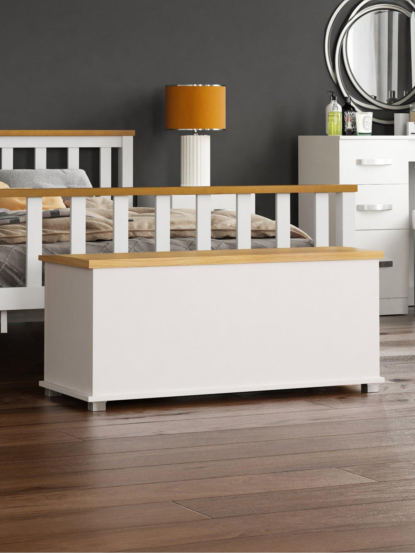 Product photograph of Vida Designs Arlington Storage Ottoman - White Oak from very.co.uk