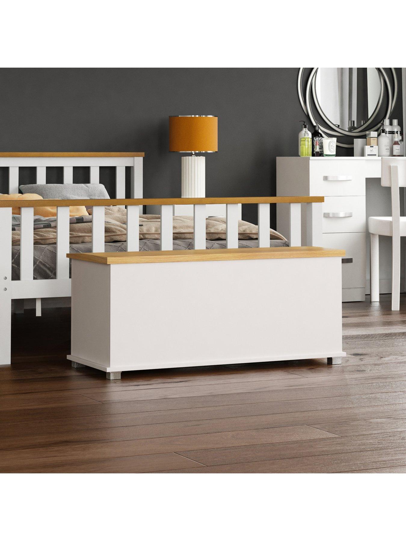 Vida Designs Arlington Storage Ottoman White/Oak very.co.uk