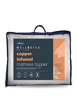 Product photograph of Silentnight Wellbeing Copper Mattress Topper from very.co.uk
